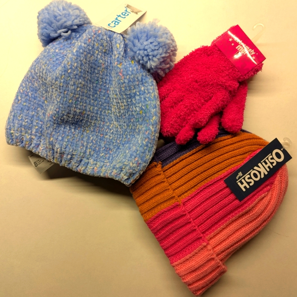 Oshkosh and Carter's New beanies multi colors with gloves Unisex